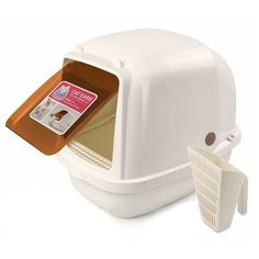 Туалет-домик Catidea 52х38х42 см с совком, кремовый