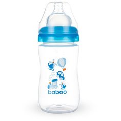 Baboo Бутылочка с широким горлом и силиконовой соской 230 мл, с 3 месяцев, transport