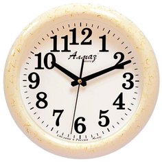 Часы настенные кварцевые Алмаз H09-H12 светло-бежевый/белый