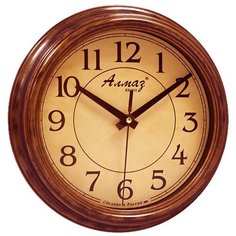 Часы настенные кварцевые Алмаз C16 бронзовый/бежевый