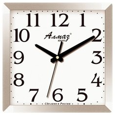 Часы настенные кварцевые Алмаз M29 серый/белый