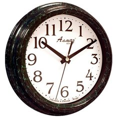 Часы настенные кварцевые Алмаз C04-C10 изумрудный/белый