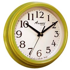 Часы настенные кварцевые Алмаз C19/C20 зеленый/белый