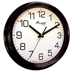 Часы настенные кварцевые Алмаз A19 черный/белый