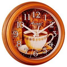 Часы настенные кварцевые Алмаз C39 коричневый