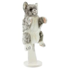 7163 Кот жаккардовый, игрушка на руку, 30 см Hansa