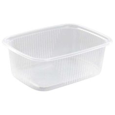Одноразовый контейнер 200 мл, КОМПЛЕКТ 100 шт., БЕЗ КРЫШКИ, 108х82 мм, прозрачные, ПП, ЮПЛАСТ, ЮУПМ2613