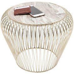 KARE Design Столик приставной Marble, коллекция "Мрамор", ручная работа 43*35*43, Мрамор, Сталь, Серый