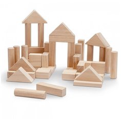 Деревянный конструктор Plan Toys, натуральный, 40 шт