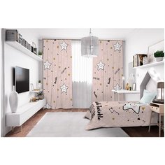 Фотошторы Сирень габардин 145*260 см (комплект - 2 шт.) 20445