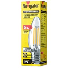 Светодиодная лампа свеча Navigator 14 008 NLL-F-C35-6-230-4K-E27