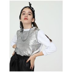 Свитшот Nota Bene размер 164, белый/серебристый