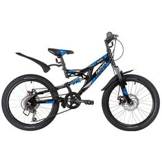 Подростковый горный (MTB) велосипед Novatrack Shark 20 6 Disc (2020) черный (требует финальной сборки)