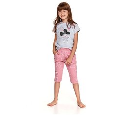 Taro Хлопковая пижама для девочек Beki с зайкой сиреневый 110