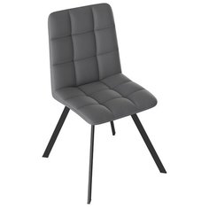 "Бруно Стул (паук Т2), Черный муар матовый/Кожзам Серый" Triya