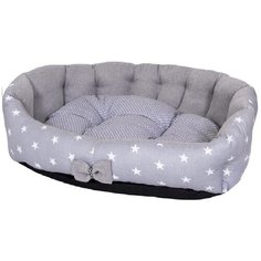 Лежак для собак и кошек HutPets MiniCot M 70х50 см Gray Stars