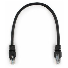 Патч-корд UTP Cablexpert PP6U-0.25M/BK кат.6, 0.25м, литой, многожильный (чёрный)
