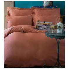 Постельное белье сатин DE LUX SIMPLY кирпичный евро, ISSIMO