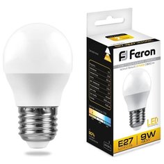 Лампа светодиодная Feron LB-550 Шарик E27 9W 2700K (упаковка 10 шт)
