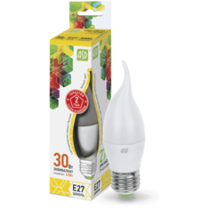 Лампа светодиодная LED-свеча НА ВЕТРУ-standard 3.5Вт 160-260В Е27 3000К 320Лм ASD 4690612004754 (упаковка 10 шт)