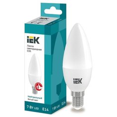 Лампа светодиодная ECO C35 7Вт свеча 4000К E14 230В ИЭК LLE-C35-7-230-40-E14 (упаковка 10 шт) IEK