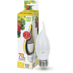 Лампа светодиодная LED-свеча НА ВЕТРУ-standard 7.5Вт 160-260В Е27 3000К 675Лм ASD 4690612004570 (упаковка 10 шт)