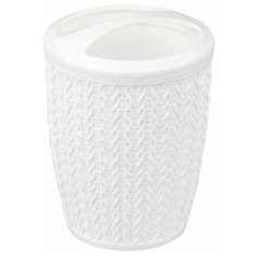 Стакан для зубных щеток Альтернатива Вязаное плетение, белый Alternativa