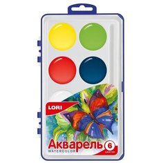 LORI Акварельные краски MAX 6 цветов без кисти (Акв-001)