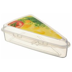 IDEA (М-Пластика) Контейнер для сыра М 1208, 13x21 см, прозрачный/желтый