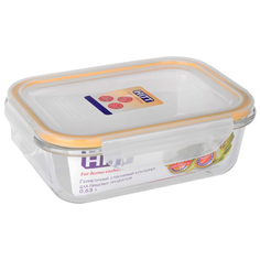 Hitt Контейнер для пищевых продуктов H241033 0.63 л, 13.2x17.6 см, прозрачный/желтый