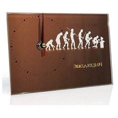 Часы настольные "Эволюция", стеклянные Эврика