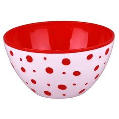Салатник "Горошек", красно-белый, 1,45 литра Alternativa