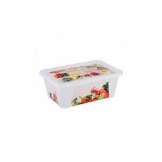 Контейнер прямоугольный с декором "Green & red", 1,65 литра Полимербыт