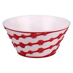 Салатник "Милана", 1,5 л, бело-красный Alternativa