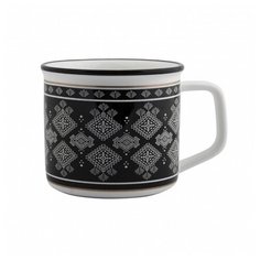 Кружка "Зимние узоры", фарфор, черная Эврика