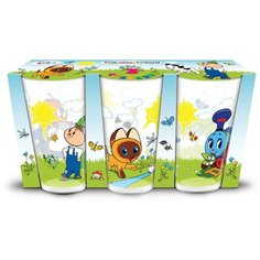 Набор из трех стаканов PrioritY "Чиполлино, Паровозик из Ромашково, Котенок по имени Гав"