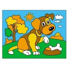 Рыжий кот Раскраска блёстками. Щенок