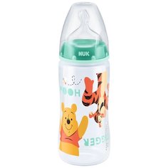 NUK First Choice Plus Бутылочка из полипропилена ДИСНЕЙ Медвежонок Винни, 300 мл, силикон, c отв."М", разм. 1 - Мятная