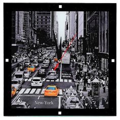 Часы "New York", 28х28 см, стеклянные Эврика