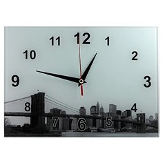 Часы "Мост", 20х28 см, стеклянные Эврика