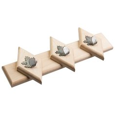 Вешалка Банные штучки, 3 металлических крючка "Клён", липа, 32x14 см