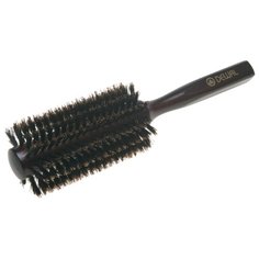 Брашинг деревянный "Dewal", с натуральной щетиной, цвет темный коричневый, диаметр 22/54 мм