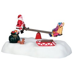 Фигурка LEMAX композиция Качели Санты 9.6 x 16.7 x 10.4 см белый/красный