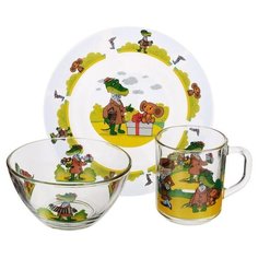 Набор детской посуды "Чебурашка и крокодил Гена" (3 предмета) Priority