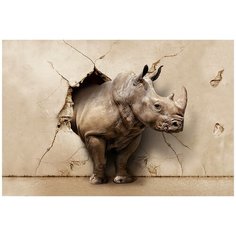 Фотообои/D коллекция Фотообои/D коллекцияНосорог 3D 400х270 см Divino