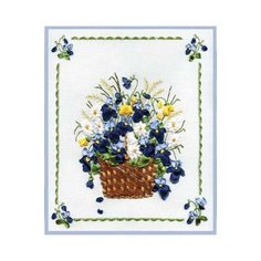 Набор для вышивания Panna "Корзина с фиалками", арт. Ц-0661, 23х26 см