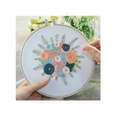 Набор для вышивания гладью "Цветы" Рыжий кот