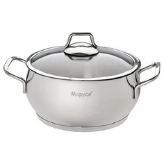 Кастрюля из нержавеющей стали "Сфера", со стеклянной крышкой, 2 литра Маруся