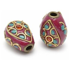 Бусины Tesoro, арт. TS.F063.2, бордовый, 19х16 мм, 2 штуки