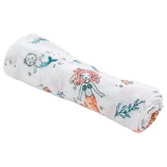 Многоразовые пеленки BEBE AU LAIT муслин 120х120 mermaid